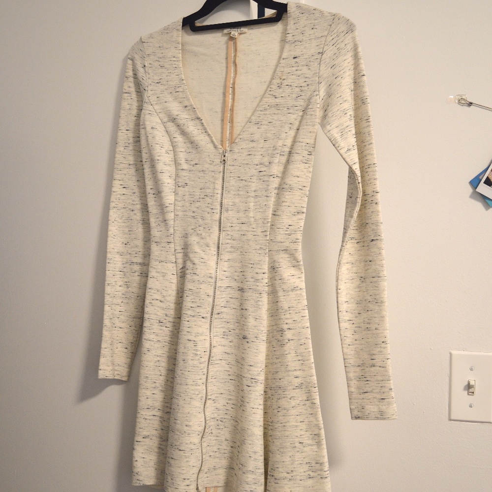 Aritzia Wilfred Lavande Zip-Front Skater Dress